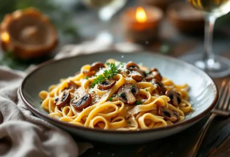 Ces pâtes aux champignons nappées de crème et moutarde à l’ancienne rendent votre dîner d’hiver irrésistible en 20 minutes
