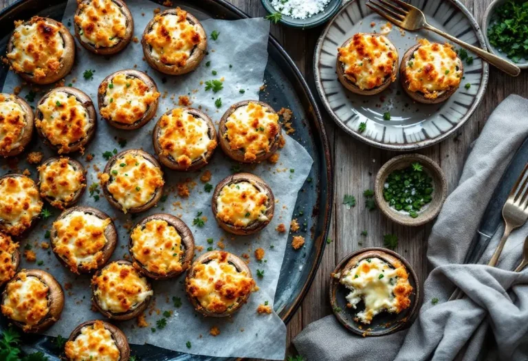 Champignons farcis au four, à l’ail et aux fines herbes : l’apéro chaud, ultra fondant et croustillant