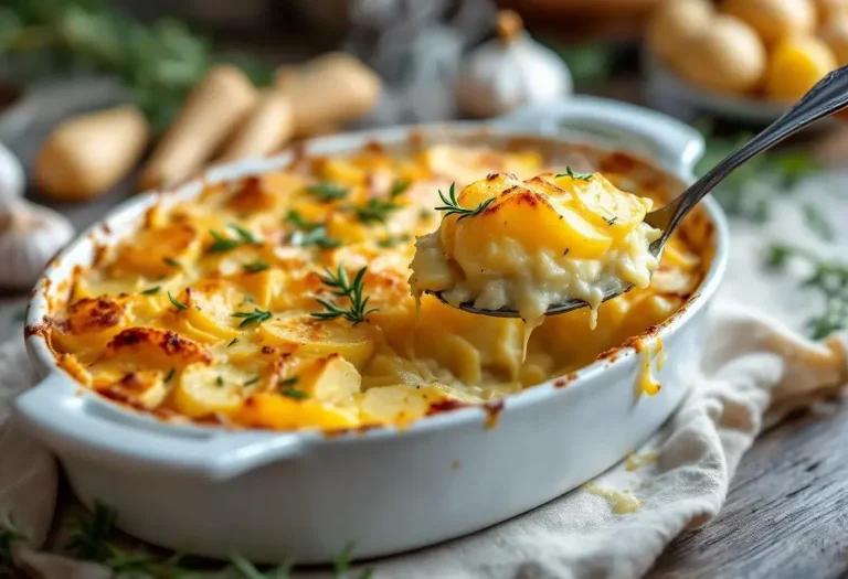 Le gratin d’hiver qui surprend tout le monde : quand le panais fond dans la crème au romarin, rôti au four