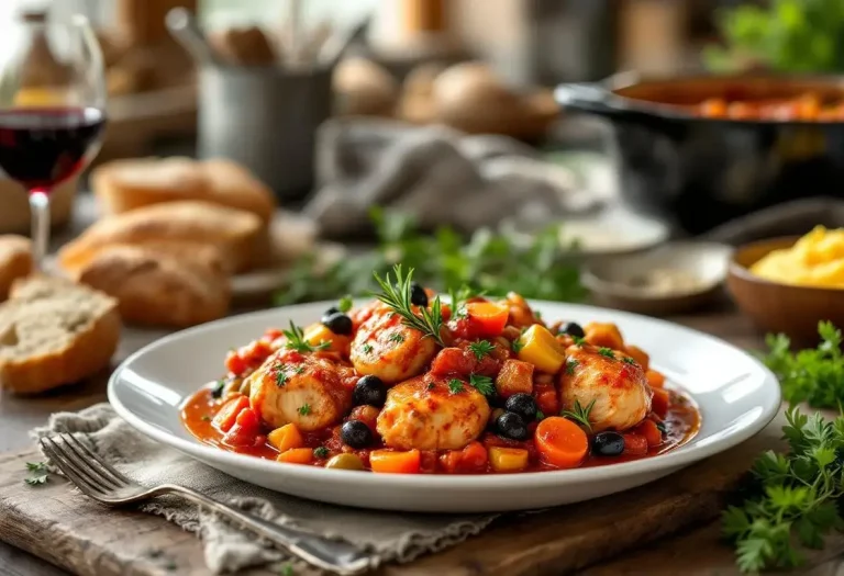 Pollo alla cacciatora : le poulet italien du dimanche mijoté aux tomates et aux olives