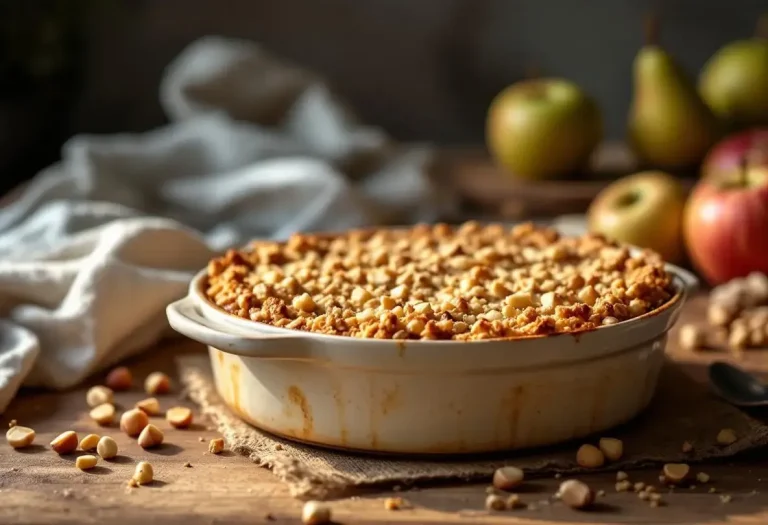 Pommes, poires, noisettes : le trio gagnant pour un crumble express ultra fondant prêt en 20 minutes